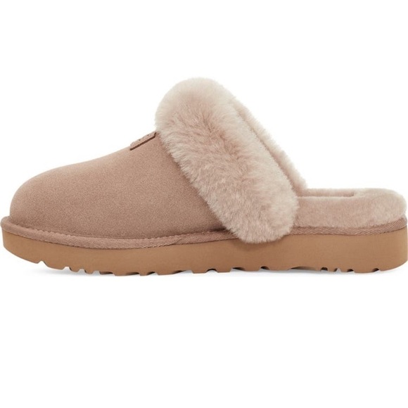 🆕UGG Cozy Genuine Shearling Slide Shoes Slippers SOLD OUT Neutral Caribou NIB - Picture 3 of 7